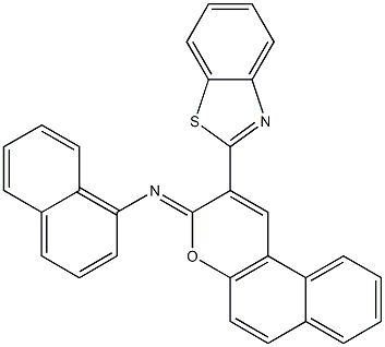 N-[2-(1,3-benzothiazol-2-yl)-3H-benzo[f]chromen-3-ylidene]-N-(1-naphthyl)amine 结构式