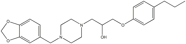 1-[4-(1,3-benzodioxol-5-ylmethyl)-1-piperazinyl]-3-(4-propylphenoxy)-2-propanol 结构式