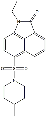 1-ethyl-6-[(4-methyl-1-piperidinyl)sulfonyl]benzo[cd]indol-2(1H)-one 结构式