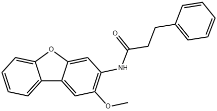 N-(2-methoxydibenzo[b,d]furan-3-yl)-3-phenylpropanamide 结构式