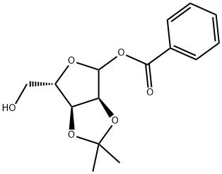 苯甲酰基2,3-O-异亚丙基-L-呋喃核糖苷 结构式