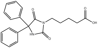 5-(2,5-dioxo-4,4-diphenylimidazolidin-1-yl)pentanoic acid 结构式