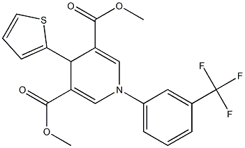 dimethyl 4-(2-thienyl)-1-[3-(trifluoromethyl)phenyl]-1,4-dihydro-3,5-pyridinedicarboxylate 结构式