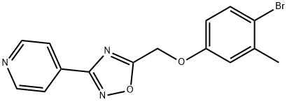 4-{5-[(4-bromo-3-methylphenoxy)methyl]-1,2,4-oxadiazol-3-yl}pyridine 结构式