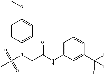 2-[4-methoxy(methylsulfonyl)anilino]-N-[3-(trifluoromethyl)phenyl]acetamide 结构式