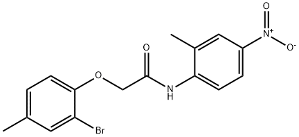 2-(2-bromo-4-methylphenoxy)-N-(2-methyl-4-nitrophenyl)acetamide 结构式