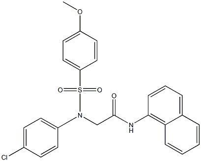 2-{4-chloro[(4-methoxyphenyl)sulfonyl]anilino}-N-(1-naphthyl)acetamide 结构式