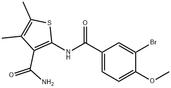 2-[(3-bromo-4-methoxybenzoyl)amino]-4,5-dimethyl-3-thiophenecarboxamide 结构式