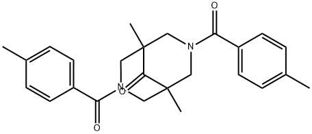 1,5-dimethyl-3,7-bis(4-methylbenzoyl)-3,7-diazabicyclo[3.3.1]nonan-9-one 结构式