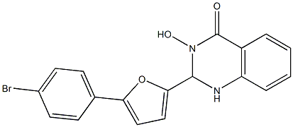 2-[5-(4-bromophenyl)-2-furyl]-3-hydroxy-2,3-dihydro-4(1H)-quinazolinone 结构式