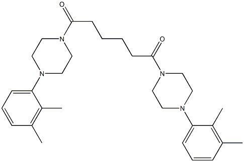 1-(2,3-dimethylphenyl)-4-{6-[4-(2,3-dimethylphenyl)-1-piperazinyl]-6-oxohexanoyl}piperazine 结构式