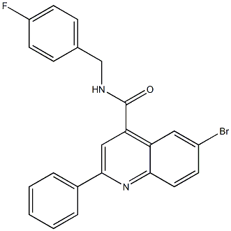 6-bromo-N-(4-fluorobenzyl)-2-phenyl-4-quinolinecarboxamide 结构式