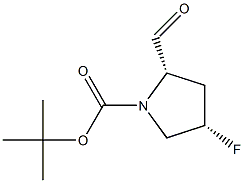 (2S,4S)-4-氟-2-甲酰基吡咯烷-1-羧酸叔丁酯 结构式