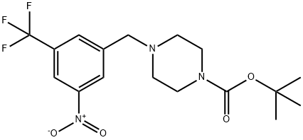 tert-butyl 4-(3-nitro-5-(trifluoromethyl)benzyl)piperazine-1-carboxylate 结构式