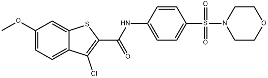 3-chloro-6-methoxy-N-[4-(4-morpholinylsulfonyl)phenyl]-1-benzothiophene-2-carboxamide 结构式