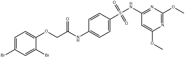 2-(2,4-dibromophenoxy)-N-(4-{[(2,6-dimethoxy-4-pyrimidinyl)amino]sulfonyl}phenyl)acetamide 结构式