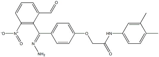 N-(3,4-dimethylphenyl)-2-[4-(2-{3-nitrobenzoyl}carbohydrazonoyl)phenoxy]acetamide 结构式