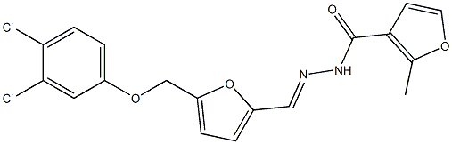 N'-({5-[(3,4-dichlorophenoxy)methyl]-2-furyl}methylene)-2-methyl-3-furohydrazide 结构式