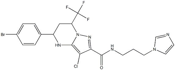 5-(4-bromophenyl)-3-chloro-N-[3-(1H-imidazol-1-yl)propyl]-7-(trifluoromethyl)-4,5,6,7-tetrahydropyrazolo[1,5-a]pyrimidine-2-carboxamide 结构式