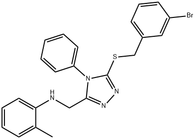 N-({5-[(3-bromobenzyl)sulfanyl]-4-phenyl-4H-1,2,4-triazol-3-yl}methyl)-2-methylaniline 结构式