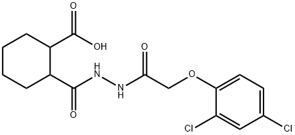 2-({2-[2-(2,4-dichlorophenoxy)acetyl]hydrazino}carbonyl)cyclohexanecarboxylic acid 结构式