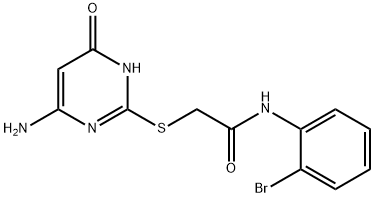 2-[(4-amino-6-oxo-1,6-dihydropyrimidin-2-yl)sulfanyl]-N-(2-bromophenyl)acetamide 结构式