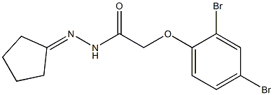 N'-cyclopentylidene-2-(2,4-dibromophenoxy)acetohydrazide 结构式