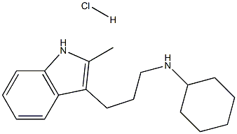 N-[3-(2-methyl-1H-indol-3-yl)propyl]cyclohexanamine hydrochloride 结构式