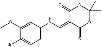 5-(((4-Bromo-3-methoxyphenyl)amino)methylene)-2,2-dimethyl-1,3-dioxane-4,6-dion 结构式