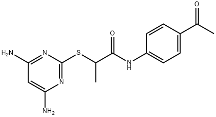 N-(4-acetylphenyl)-2-[(4,6-diamino-2-pyrimidinyl)sulfanyl]propanamide 结构式