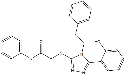 N-(2,5-dimethylphenyl)-2-{[5-(2-hydroxyphenyl)-4-(2-phenylethyl)-4H-1,2,4-triazol-3-yl]sulfanyl}acetamide 结构式