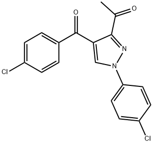 1-[4-(4-chlorobenzoyl)-1-(4-chlorophenyl)-1H-pyrazol-3-yl]ethanone 结构式