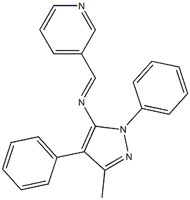 N-(3-methyl-1,4-diphenyl-1H-pyrazol-5-yl)-N-(3-pyridinylmethylene)amine 结构式