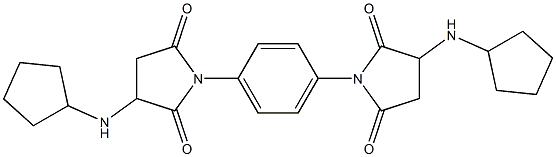 3-(cyclopentylamino)-1-{4-[3-(cyclopentylamino)-2,5-dioxo-1-pyrrolidinyl]phenyl}-2,5-pyrrolidinedione 结构式