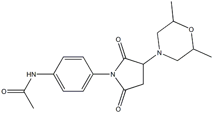 N-{4-[3-(2,6-dimethyl-4-morpholinyl)-2,5-dioxo-1-pyrrolidinyl]phenyl}acetamide 结构式