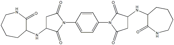 1-(4-{2,5-dioxo-3-[(2-oxoazepan-3-yl)amino]pyrrolidin-1-yl}phenyl)-3-[(2-oxoazepan-3-yl)amino]pyrrolidine-2,5-dione 结构式