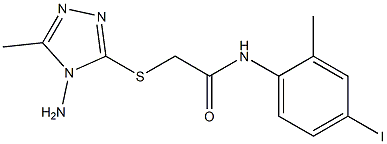 2-[(4-amino-5-methyl-4H-1,2,4-triazol-3-yl)sulfanyl]-N-(4-iodo-2-methylphenyl)acetamide 结构式