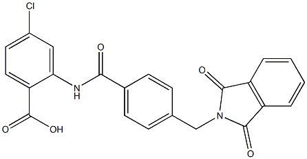 4-chloro-2-({4-[(1,3-dioxo-1,3-dihydro-2H-isoindol-2-yl)methyl]benzoyl}amino)benzoic acid 结构式