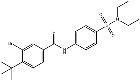 3-bromo-4-(tert-butyl)-N-{4-[(diethylamino)sulfonyl]phenyl}benzamide 结构式