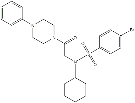 4-bromo-N-cyclohexyl-N-[2-oxo-2-(4-phenylpiperazin-1-yl)ethyl]benzenesulfonamide 结构式