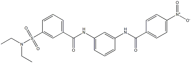 3-[(diethylamino)sulfonyl]-N-[3-({4-nitrobenzoyl}amino)phenyl]benzamide 结构式