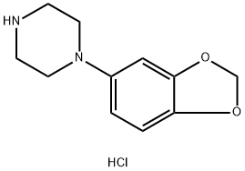 1-(苯并[D] [1,3]二氧杂环戊烯-5-基)哌嗪盐酸盐 结构式