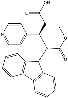 (3R)-3-(9H-fluoren-9-ylmethoxycarbonylamino)-3-pyridin-4-ylpropanoic acid 结构式