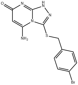 5-amino-3-[(4-bromobenzyl)sulfanyl][1,2,4]triazolo[4,3-a]pyrimidin-7(8H)-one 结构式
