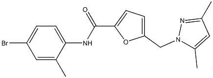 N-(4-bromo-2-methylphenyl)-5-[(3,5-dimethyl-1H-pyrazol-1-yl)methyl]-2-furamide 结构式