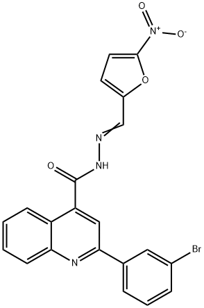 2-(3-bromophenyl)-N'-({5-nitro-2-furyl}methylene)-4-quinolinecarbohydrazide 结构式