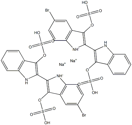 [2,2'-Bi-1H-indole]-3,3'-diol, 5-bromo-, bis(hydrogen sulfate) (ester), disodium salt 结构式