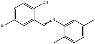 4-bromo-2-{[(2,5-dimethylphenyl)imino]methyl}phenol 结构式