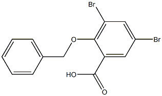 2-(benzyloxy)-3,5-dibromobenzoic acid 结构式