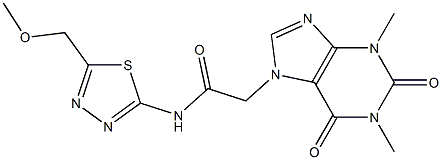 2-(1,3-dimethyl-2,6-dioxo-1,2,3,6-tetrahydro-7H-purin-7-yl)-N-[5-(methoxymethyl)-1,3,4-thiadiazol-2-yl]acetamide 结构式